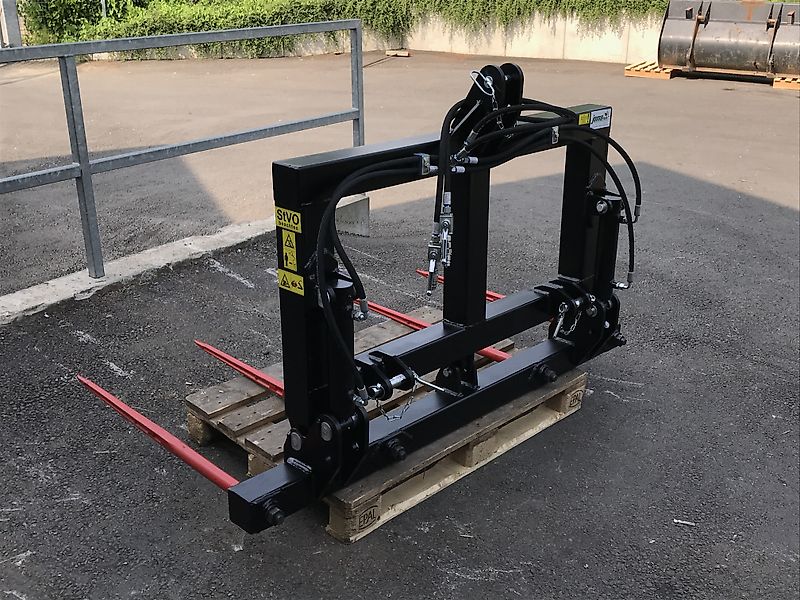 Joma-tech Ballentransportgabel mit 4 hydr. klappbaren Zinken Euro / 3-Punkt Ballengabel Ballenspieß Transportgabel