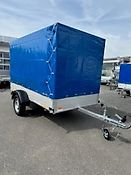 Tieflader Anhänger Saris 255x133x150 cm Plane und Gestell 750 kg